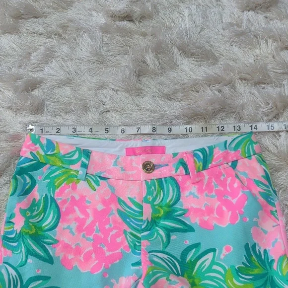 Lilly Pulitzer 5" Callahan Pink Blue Shorts Pineapple Shake Shorts 00 - Picture 3 of 7